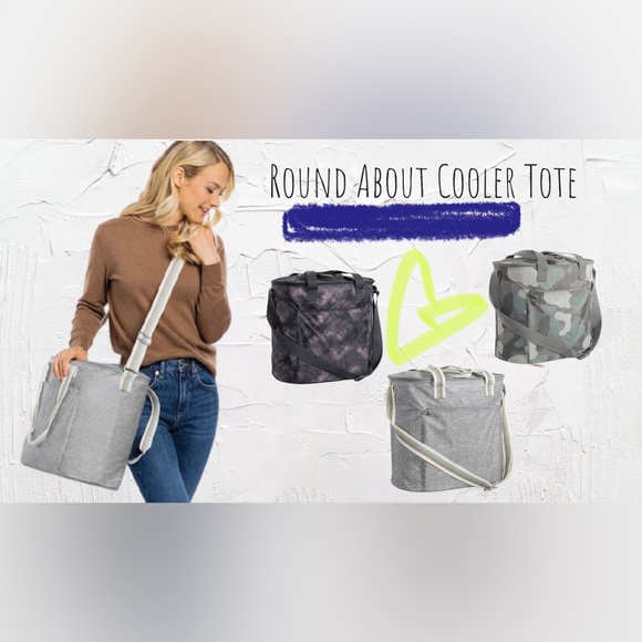 !Large! Thirty-One Round About Cooler Tote Insulated ✨ Smoke Gray - Picture 7 of 8